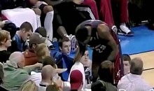 LeBron James Grabs Quick Snack in Stands During Game