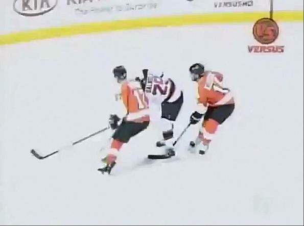 Salmela Taken Off on Stretcher After Controversial Hit