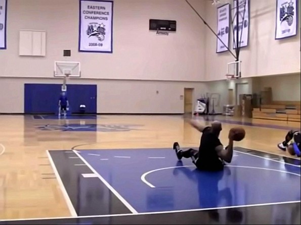 Vince Carter Hits 86-Foot Shot Sitting Down