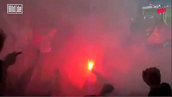 German Soccer Fan’s Feet Catch Fire