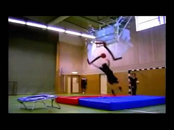 Trampoline Dunk Shatters The Backboard