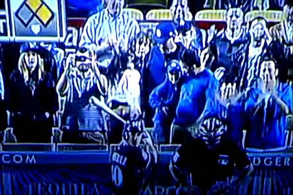 Dodgers Chick Moons The Camera on Live TV