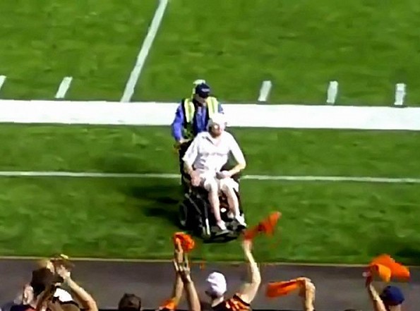 Wheelchair Man Invades The Field During CFL Game
