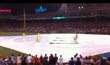 Red Sox Fan Arrested After Sliding On Tarp During Rain Delay (Video)