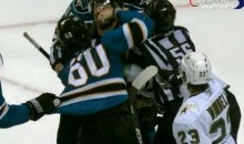 Sharks’ Jason Demers Punches A Linesman In The Face (Video)