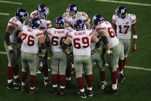 new york giants huddle