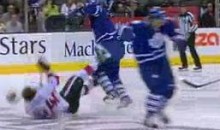 Leafs’ Dion Phaneuf Levels Sens’ Stephane Da Costa With Open-Ice Hit (Video)