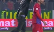 Pitch Invader Punches Steaua Bucharest’s George Galamaz In The Face (Video)