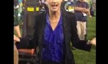 Erin Andrews Gets A Gatorade Shower (Video)