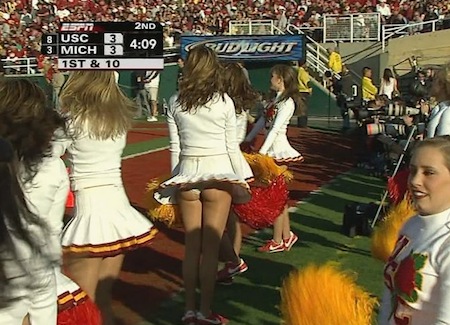usc song girls upskirt Looks like someone grabbed the wrong pair of 