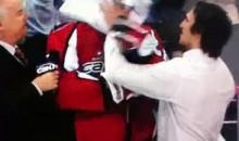 Alex Ovechkin Blinds Mathieu Perreault With Shaving Cream (Video)