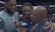 Chris Bosh Interupts LeBron James’ Post-Game Interview To Say “Sh-t” On Live TV (Video)