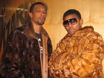 #20 nick young and dominic mcguire (wearing gilbert arenas' fur coats) nick young and dominic mcguire (wearing gilbert arenas' fur coats)