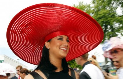 #14 red UFO hat 2012 kentucky derby (miss america laura kaeppeler) #14 red UFO hat 2012 kentucky derby (miss america laura kaeppeler)