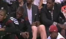 Chris Bosh Was Wearing Peach Pants On The Bench Last Night (Video)