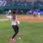 jessica jung worst terrible ceremonial first pitch fail korean baseball