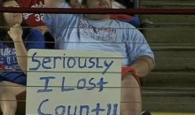 Rangers Fan Struggles To Keep Track Of The Score (Video)
