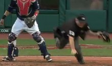 Watch Home Plate Umpire Derryl Cousins Trip Over Carlos Santana (Video)