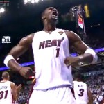 chris bosh celebrating loose ball