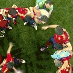 spain fan invades pitch during celebration