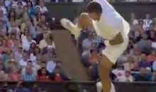 Jo-Wilfried Tsonga Takes Nasty Nut Shot Off Racket Of Andy Murray At Wimbledon Semifinal (Video)