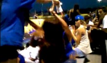 Girl Dumps Slushie On Another Girl At High School Football Game, Fight Ensues (Video)