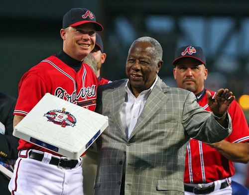 6 chipper jones retirement gift braves hank aaron 6 chipper jones retirement gift braves hank aaron