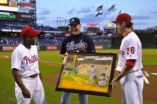 8 chipper jones retirement gift phillies painting 8 chipper jones retirement gift phillies painting