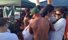 Watch Some Canes Fans Help An Older FSU Fan Do A Keg Stand (Video)