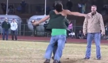 Drunk High School Football Field Intruder Gets Beat Up By A Dozen Dads (Video)