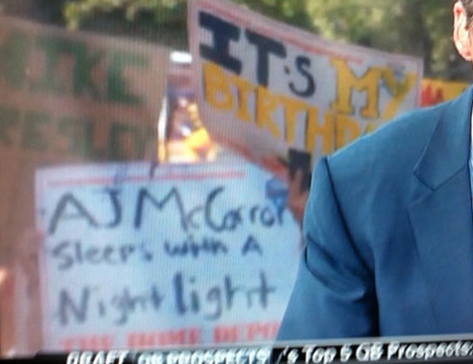 23 great funny ESPN college gameday signs - sleeps with a nighlight 23 great funny ESPN college gameday signs - sleeps with a nighlight