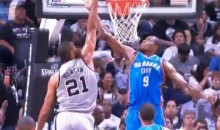 Tim Duncan Posterized Serge Ibaka Last Night (Video)