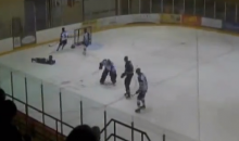 Check Out This Crazy Hockey Collision Between a Player and a Goalie (Video)
