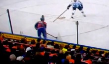 Drunk Oilers Fans Built a Beer Cup Pyramid on the Glass (Video)
