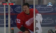 Red Wings' Jordin Tootoo Gives Himself Repairs in the Penalty Box After Fight (Video)