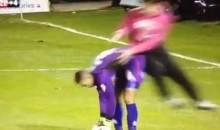 English Soccer Fan Storms Pitch and Attacks Goalie (Video)