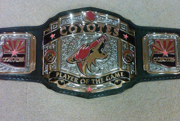 coyots player of the game championship belt