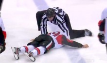 Senators’ Dave Dziurzynski Knocked Out Cold by the Leafs’ Frazer McLaren (Video)