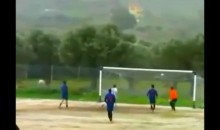 Greek Footballer Hits Four Posts With One Shot (Video)
