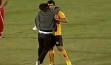 Syrian Soccer Fan Runs Onto Field to Hug Player Who Supports the Revolution (Video)
