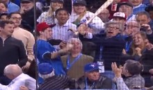Crazy Blue Jays Fan Throws Bat Into Cleveland Indians Dugout (Video)