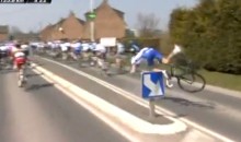 French Cyclist Yoann Offredo Crashes Into a Sign During Paris-Roubaix Race (Video)