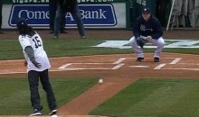 NFL Hopeful Denard Robinson Throws One of the Worst Ceremonial First Pitches Ever (Video)