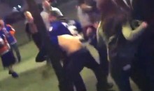 Rangers Fan Gets Beat Up By a Mob of Islanders Fans Outside the Coliseum (Video)