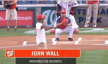 Redemption! John Wall Reaches the Plate With His Latest Ceremonial First Pitch (Video)