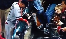 Shane Victorino Steals Some Peanuts from a Fan (Video)