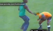 South African Soccer Fan Storms Pitch and Attacks Referee…with His Vuvuzela (Video)