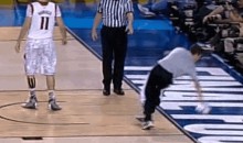 Towel Guy Takes a Spill During National Championship Game (GIF)