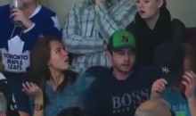 James Reimer’s Wife and Elisha Cuthbert Death Stare After Leafs Loss… Or was it? (Video)