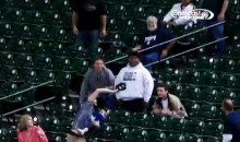 Dad Catches Foul Ball With Hat While Holding Baby (GIF)